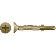 STRONG-POINT Self-Drilling Screw, 1/4"-20 x 3-1/4 in, W.A.R. Coated Steel Flat Head Phillips Drive R314W